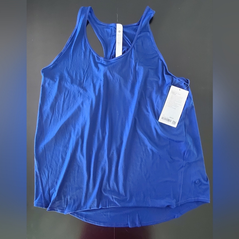 NWT Lululemon Essential Tank Pleated - Larkspur (Blue), Size 14